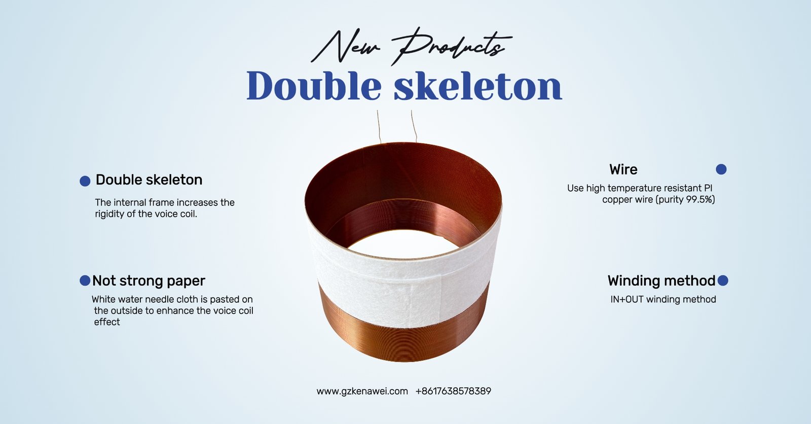 Double skeleton IN+OUT voice coil